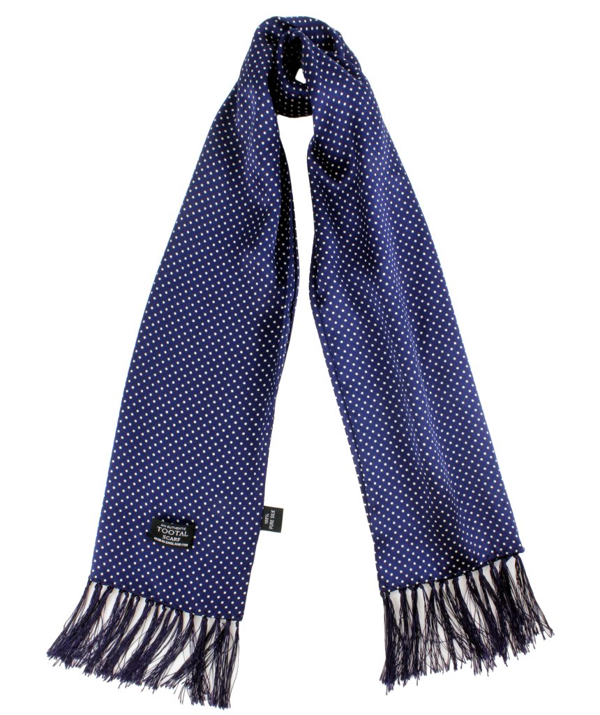 Tootal Vintage Blue Polka Dot Silk Scarf | Tootal