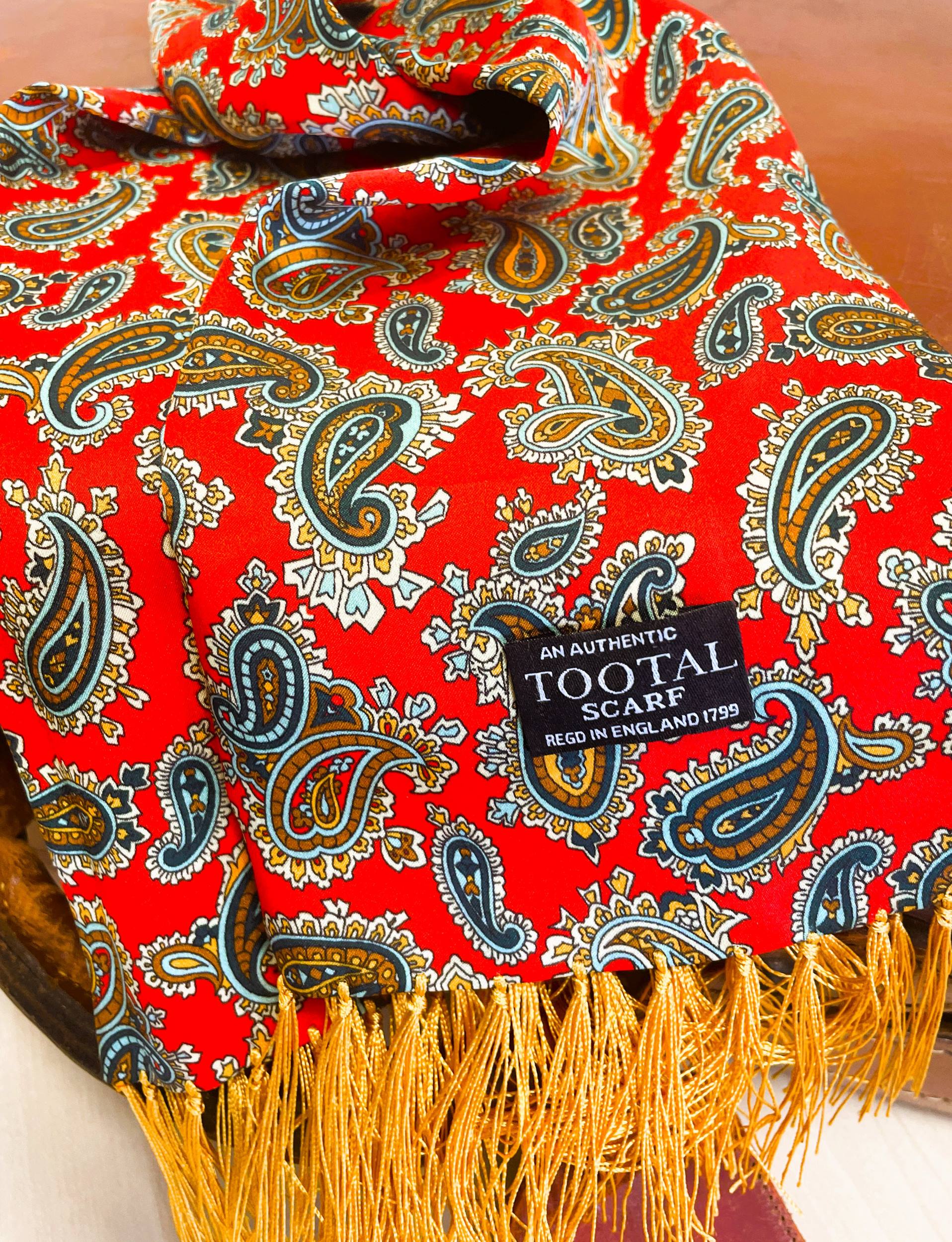 Tootal Scooter Red Paisley Silk Scarf | Tootal